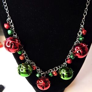 Christmas Jingle Bell Necklace and Bracelet Set